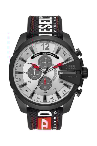 Orologio al quarzo in nylon e silicone - Cronografo - Nero e argentato