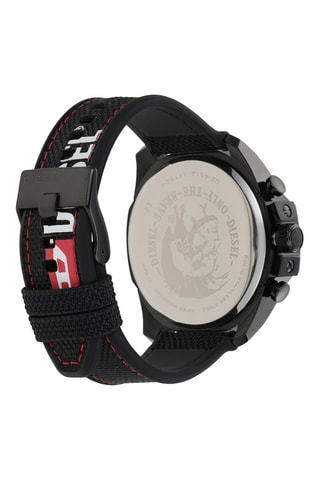 Orologio al quarzo in nylon e silicone - Cronografo - Nero e argentato