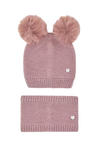 Bonnet et snood - Rose