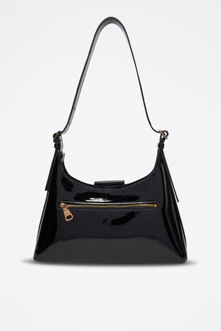 Sac porté épaule en cuir verni Hobo - Noir