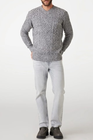 Pull Franck - Bleu marine et gris chiné