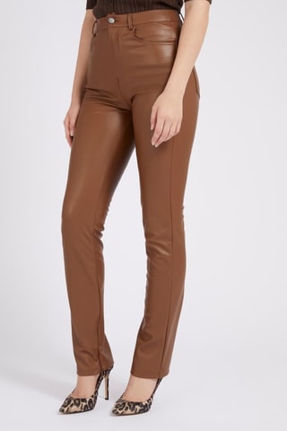 Pantalon taille haute - Marron