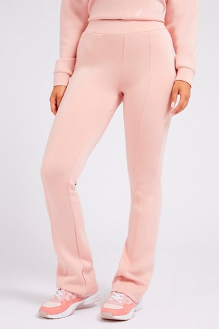 Pantalon flare taille haute Rose