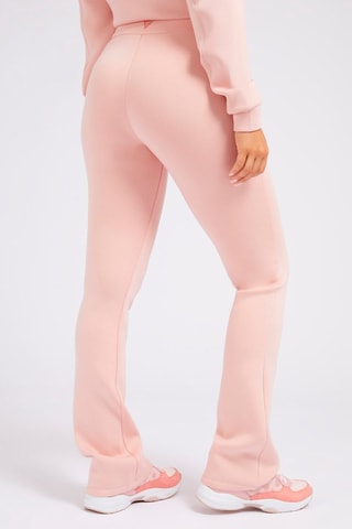 Pantalon flare taille haute Rose