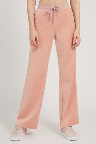 Pantalon wide legs taille haute Rose