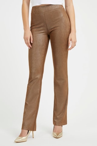 Pantalon skinny taille haute - Marron