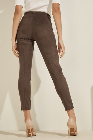 Pantalon slim 7/8 taille haute - Marron foncé