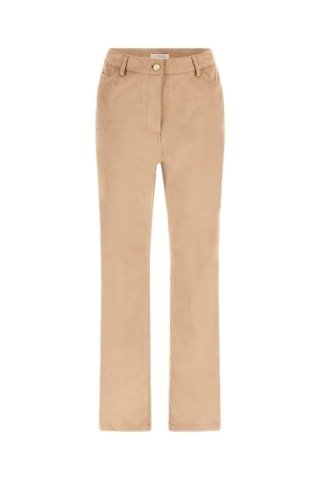 Pantalon regular taille haute - Beige