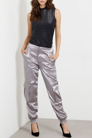 Pantalon cargo taille haute Soundwave - Argenté