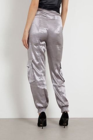 Pantalon cargo taille haute Soundwave - Argenté