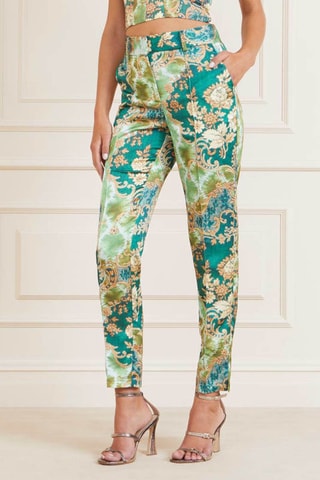 Pantalon regular 7/8 taille haute - Vert