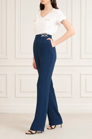 Pantalon taille haute - Bleu roi