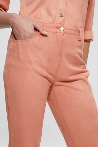 Pantalon regular taille haute - Rose