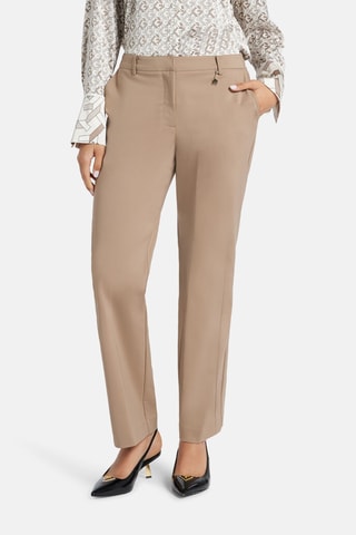 Pantalon straight en soie Shayla - Taupe