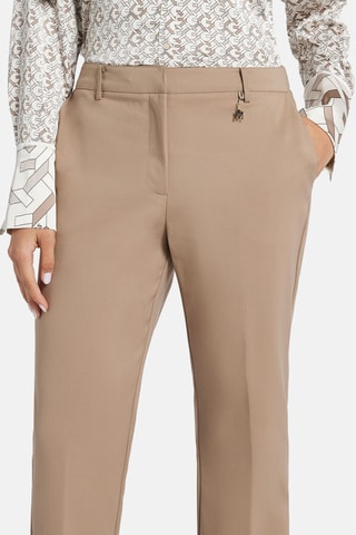 Pantalon straight en soie Shayla - Taupe