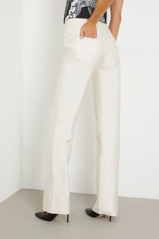 Pantalon straight taille haute - Blanc