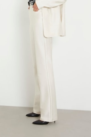 Pantalon straight taille haute - Blanc