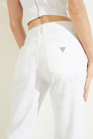 Jean wide legs taille haute Blanc