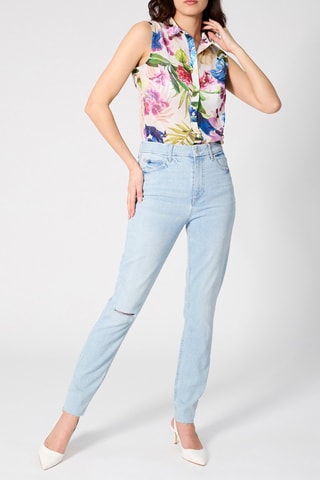 Jean skinny taille haute - Ciel