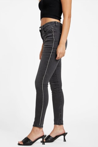 Jean skinny taille haute - Gris foncé