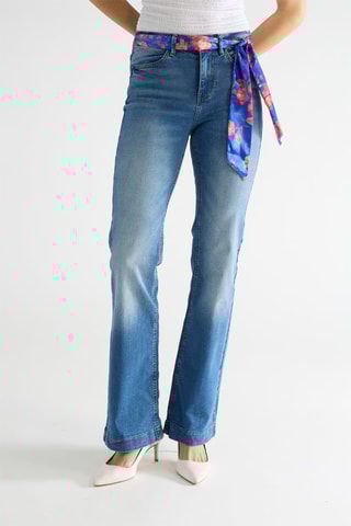 Jean bootcut taille haute Fenice Boo - Bleu cobalt