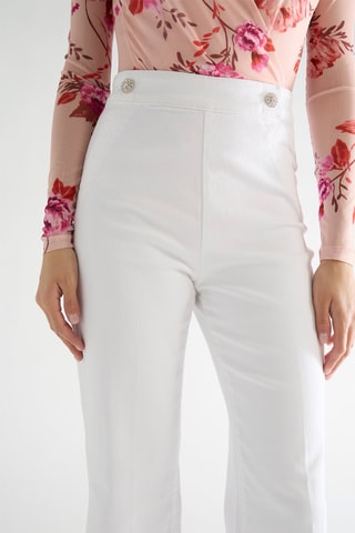 Jean flare taille haute Farah - Blanc