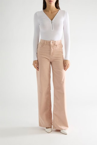 Jean flare taille haute Flavia - Rose clair