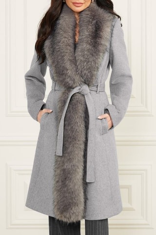 Manteau en laine Valérie - Gris chiné