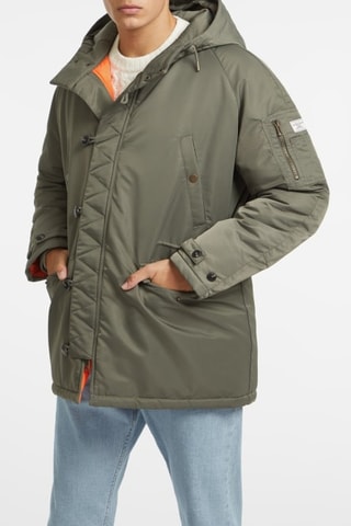 Parka à capuche - Vert olive