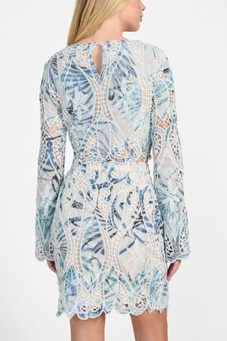 Crop top en broderie anglaise Anastasia - Bleu et blanc