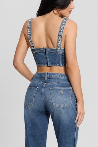 Crop top en jean Kety - Bleu clair