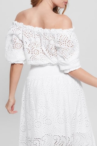 Top en broderie anglaise - Blanc