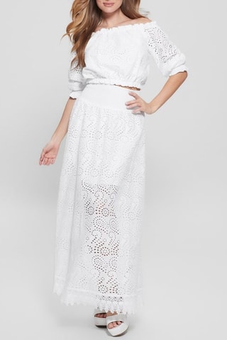 Top en broderie anglaise - Blanc