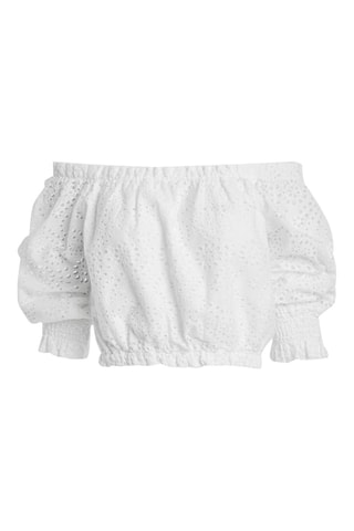 Top en broderie anglaise - Blanc