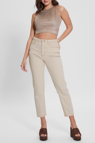 Crop top en velours - Marron