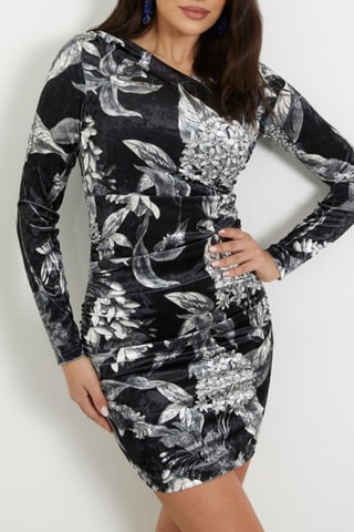 Robe fourreau en velours - Noir
