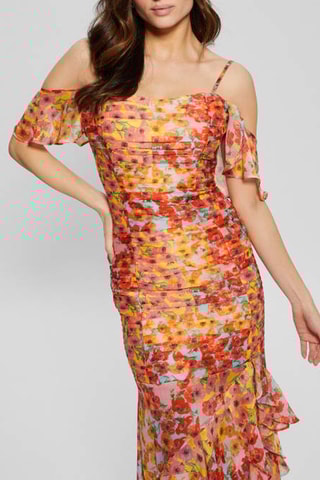 Robe longue - Orange et rouge