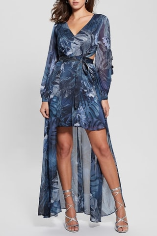 Robe trompe-l'œil - Bleu cobalt