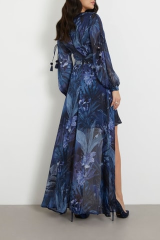 Robe trompe-l'œil - Bleu cobalt