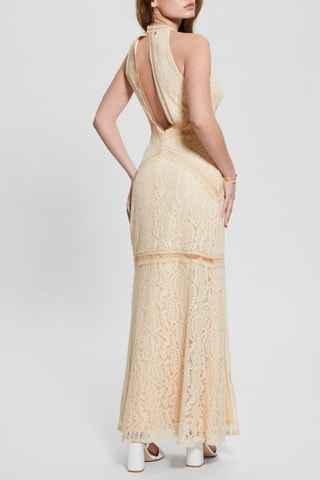 Robe longue en dentelle Liza - Beige