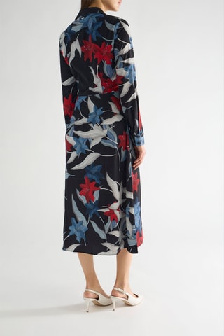 Robe chemise Matilda - Bleu marine et rouge