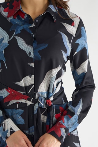 Robe chemise Matilda - Bleu marine et rouge