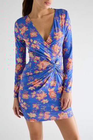 Robe fourreau Jenna - Indigo et corail