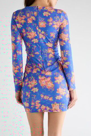 Robe fourreau Jenna - Indigo et corail