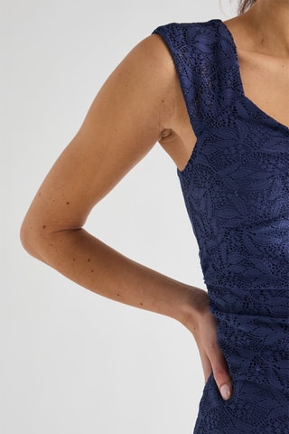 Robe fourreau en dentelle Terry - Bleu marine