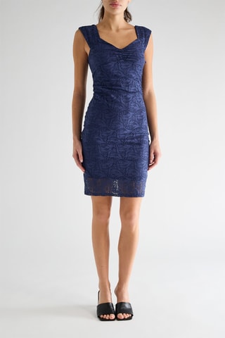 Robe fourreau en dentelle Terry - Bleu marine