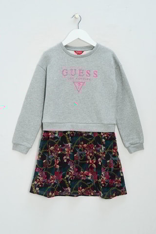 Robe trompe-l’œil - Gris clair et noir