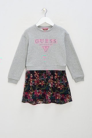 Robe trompe-l’œil - Gris chiné et noir