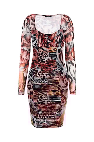 Robe fourreau - Rose et noir