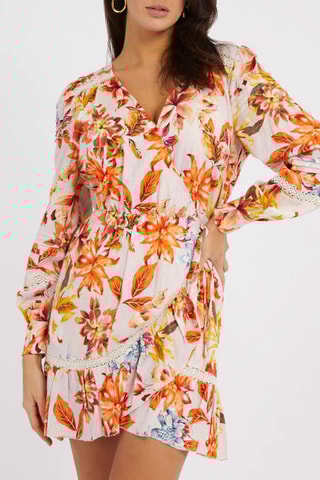 Robe patineuse - Orange et écru